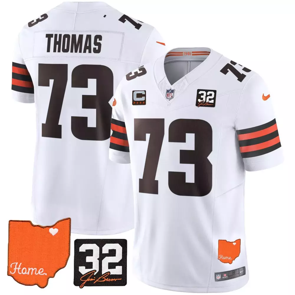 Thomas 73 Cleveland Browns 2022 Limited Edition Stitched Jersey | White with Name Patch for Men, Women & Youth
