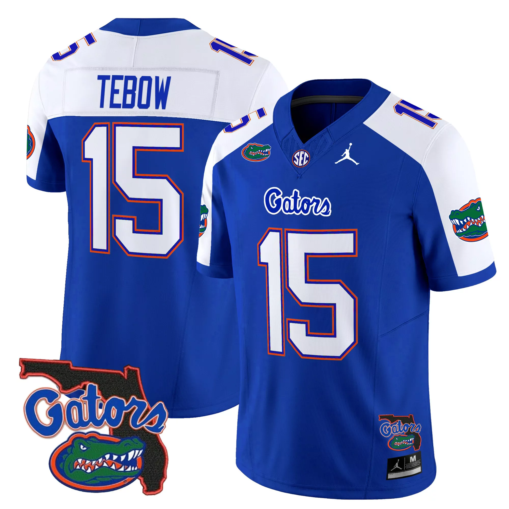 tim tebow 15 florida gators 2023 men s all stitched vapor jersey orange xl