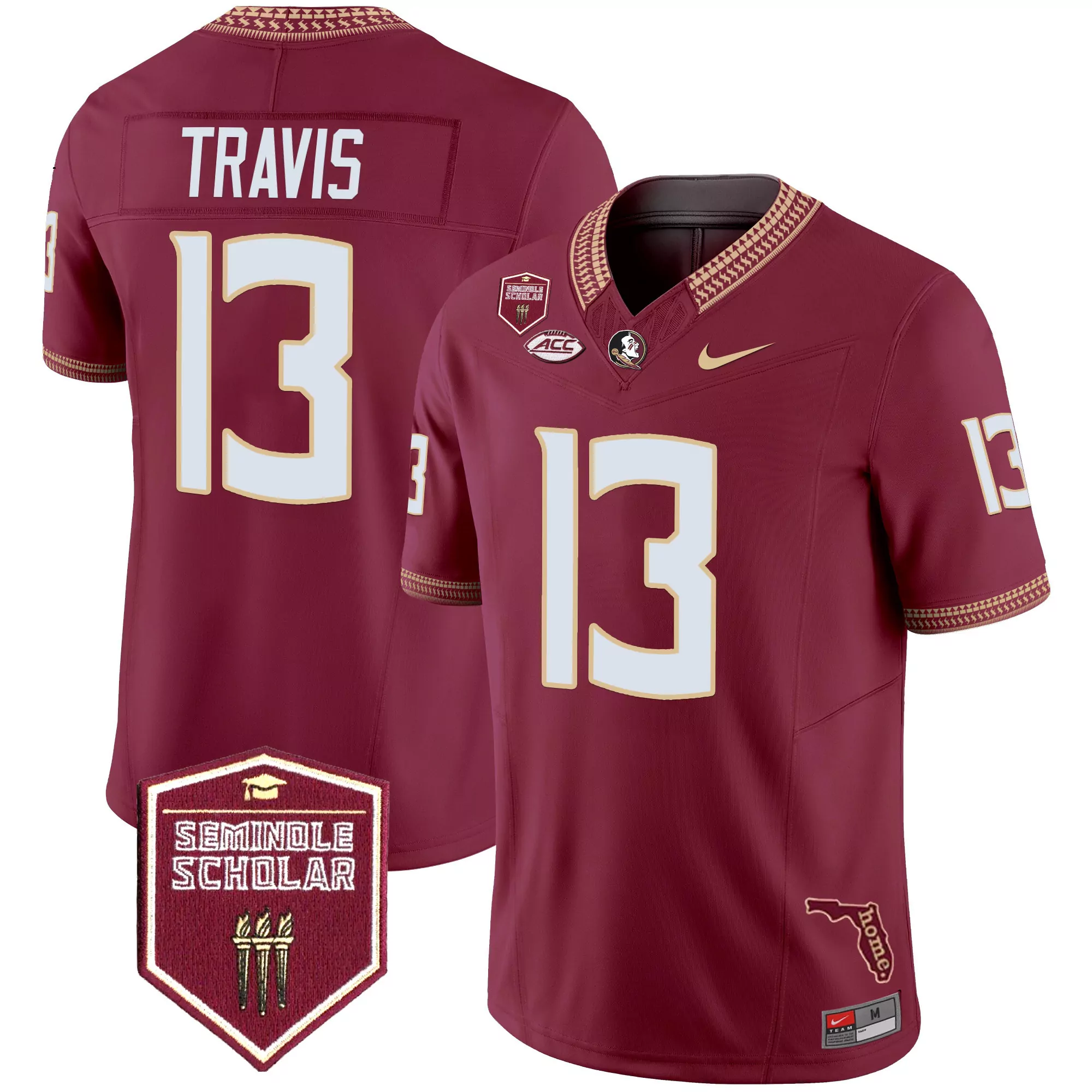 Travis 13 Women'S Florida State Seminoles Maroon Stitched Vapor Jersey Seminole Scholar 2025 1
