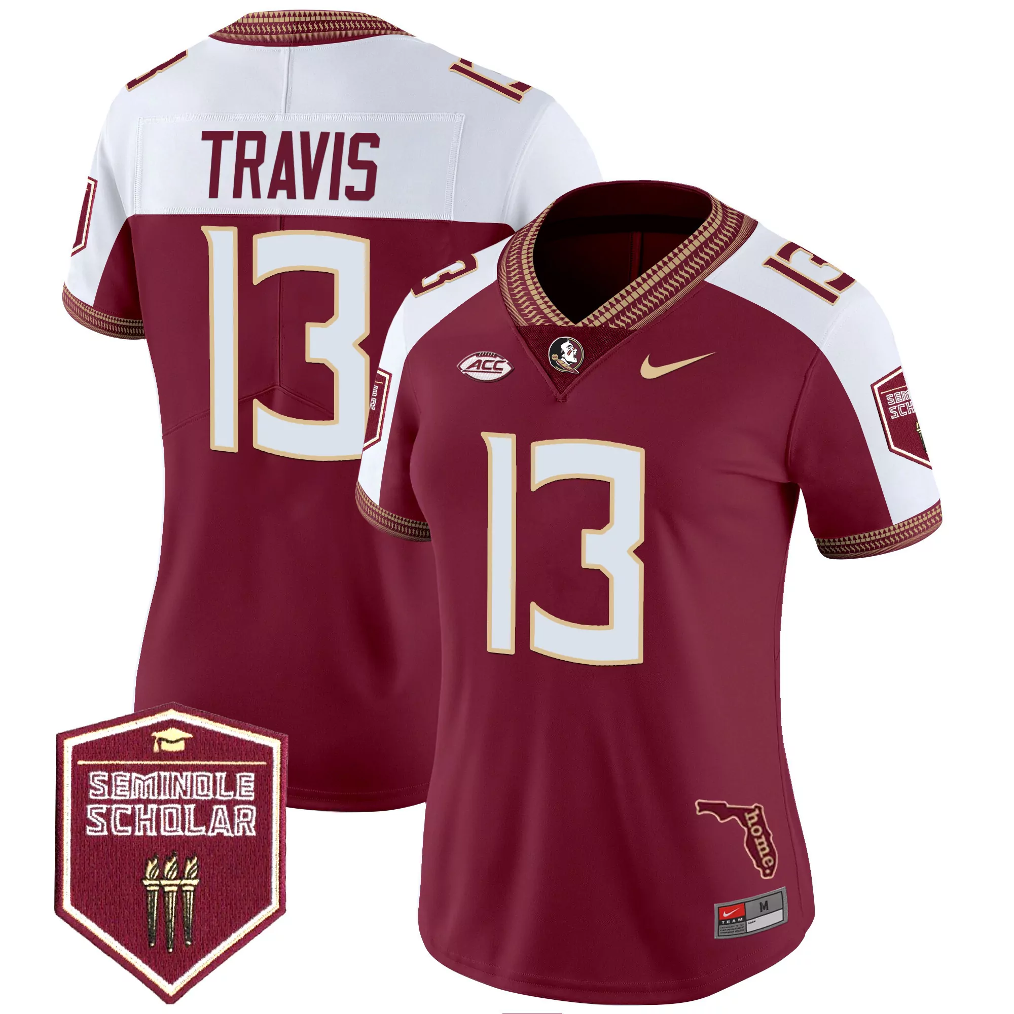 Travis 13 Women'S Florida State Seminoles Maroon Stitched Vapor Jersey Seminole Scholar 2025 1