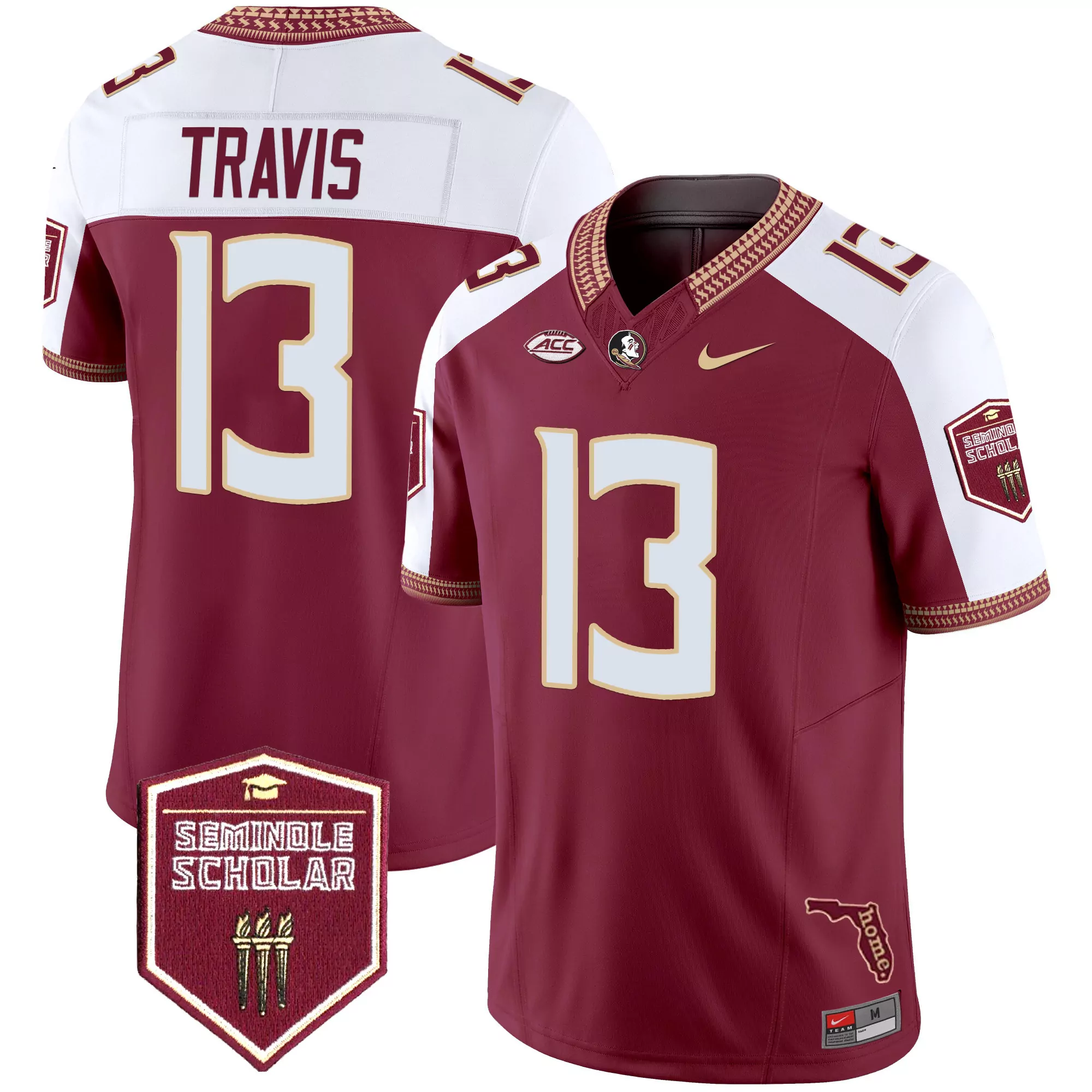 Travis 13 Women'S Florida State Seminoles Maroon Stitched Vapor Jersey Seminole Scholar 2025 1