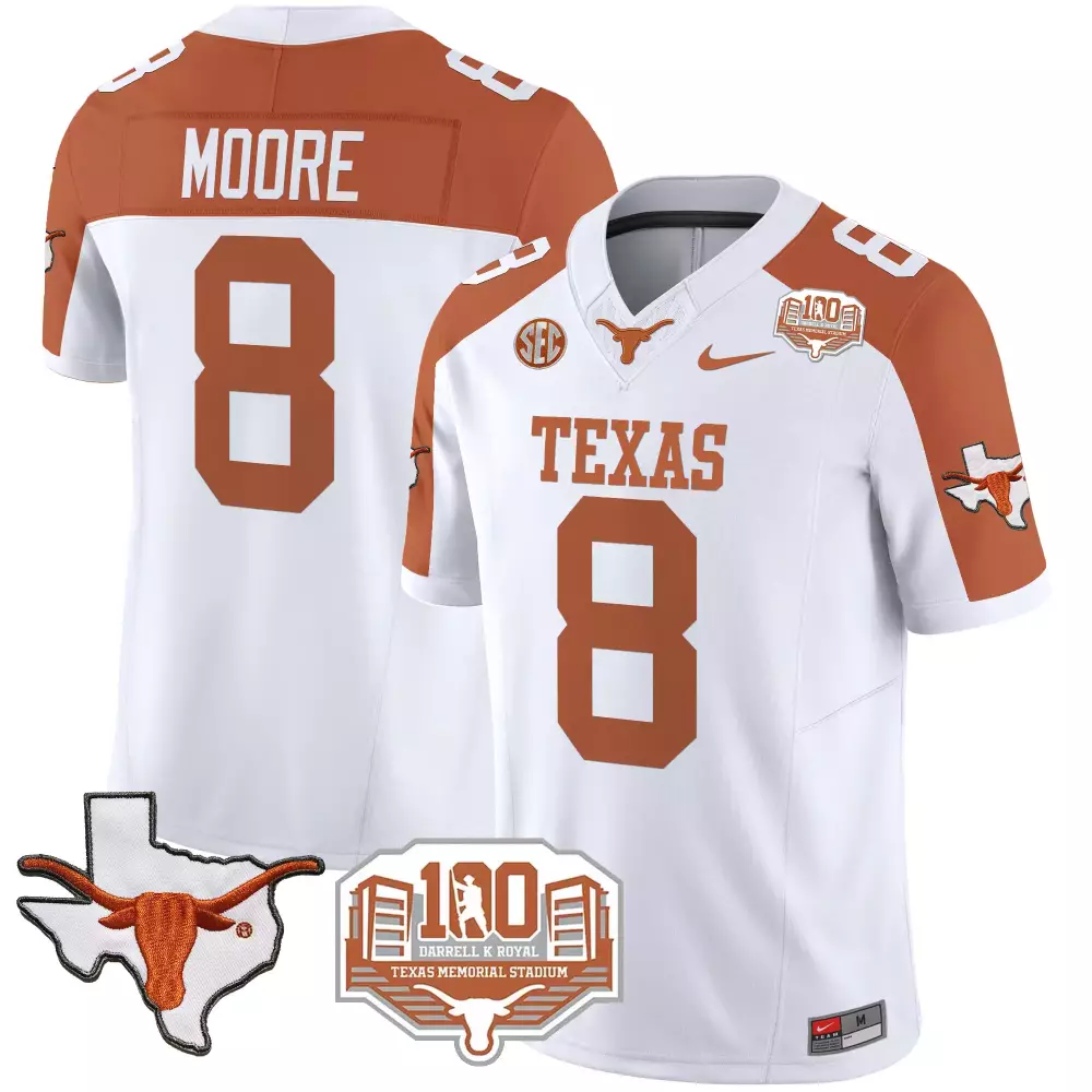 Trey Moore 8 Texas Longhorns Men'S Stitched Jersey Orange 2024 Limited Edition