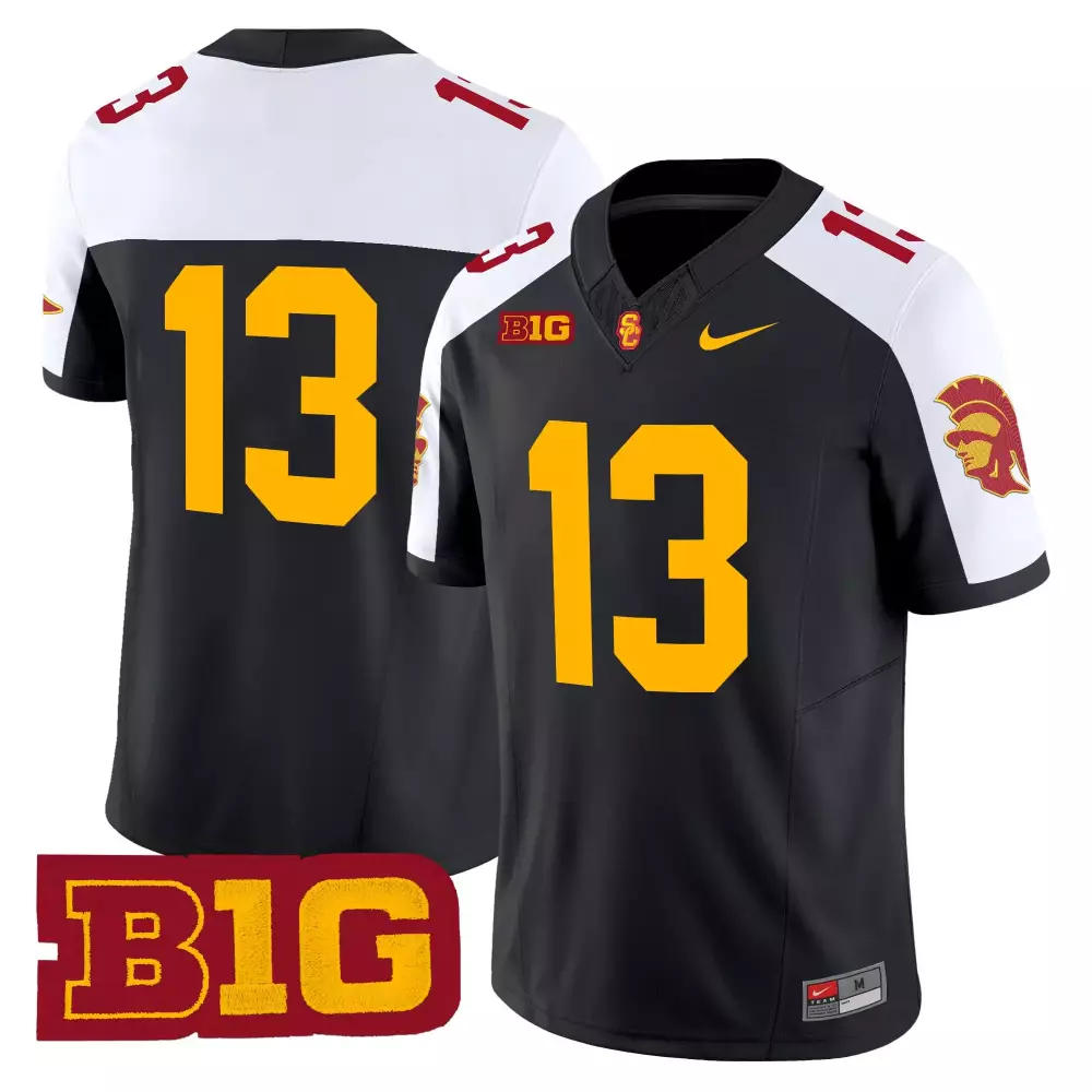 Usc Trojans 13 Women'S Black Vapor Jersey All Stitched Patch B1G Year 2025
