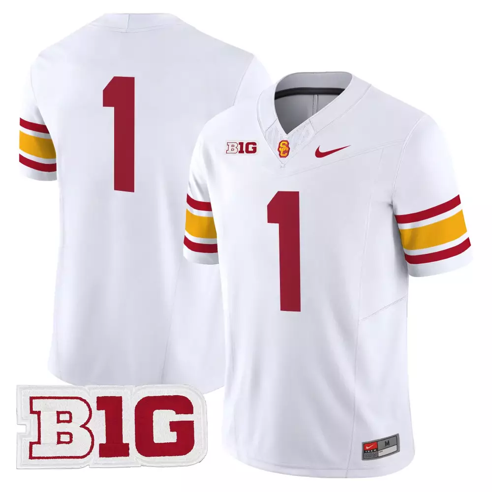 Usc Trojans Women'S Red Stitched Jersey 1 B1G Patch 2025 Name Patch