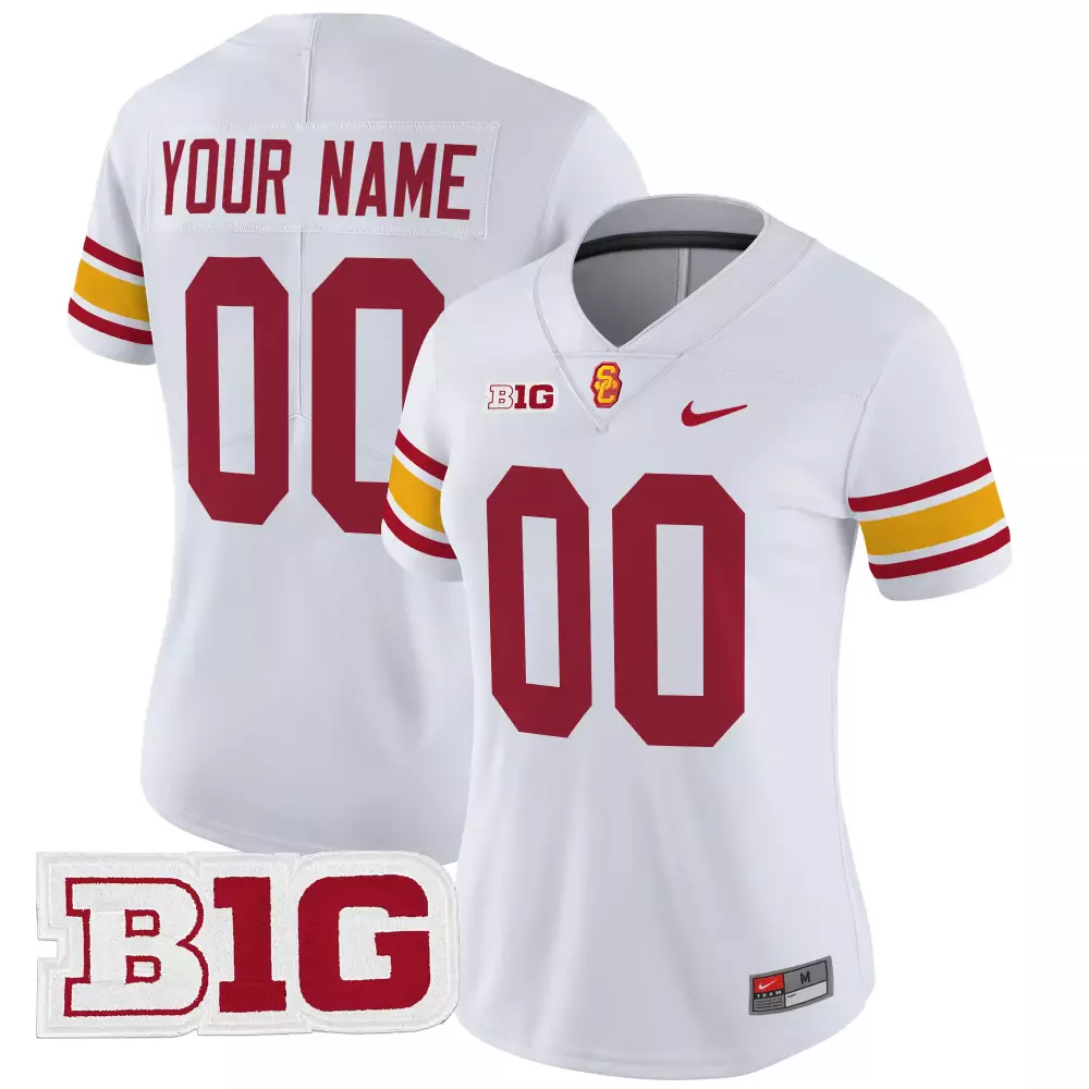 Usc Trojans Women'S Red Stitched Jersey 1 B1G Patch 2025 Name Patch