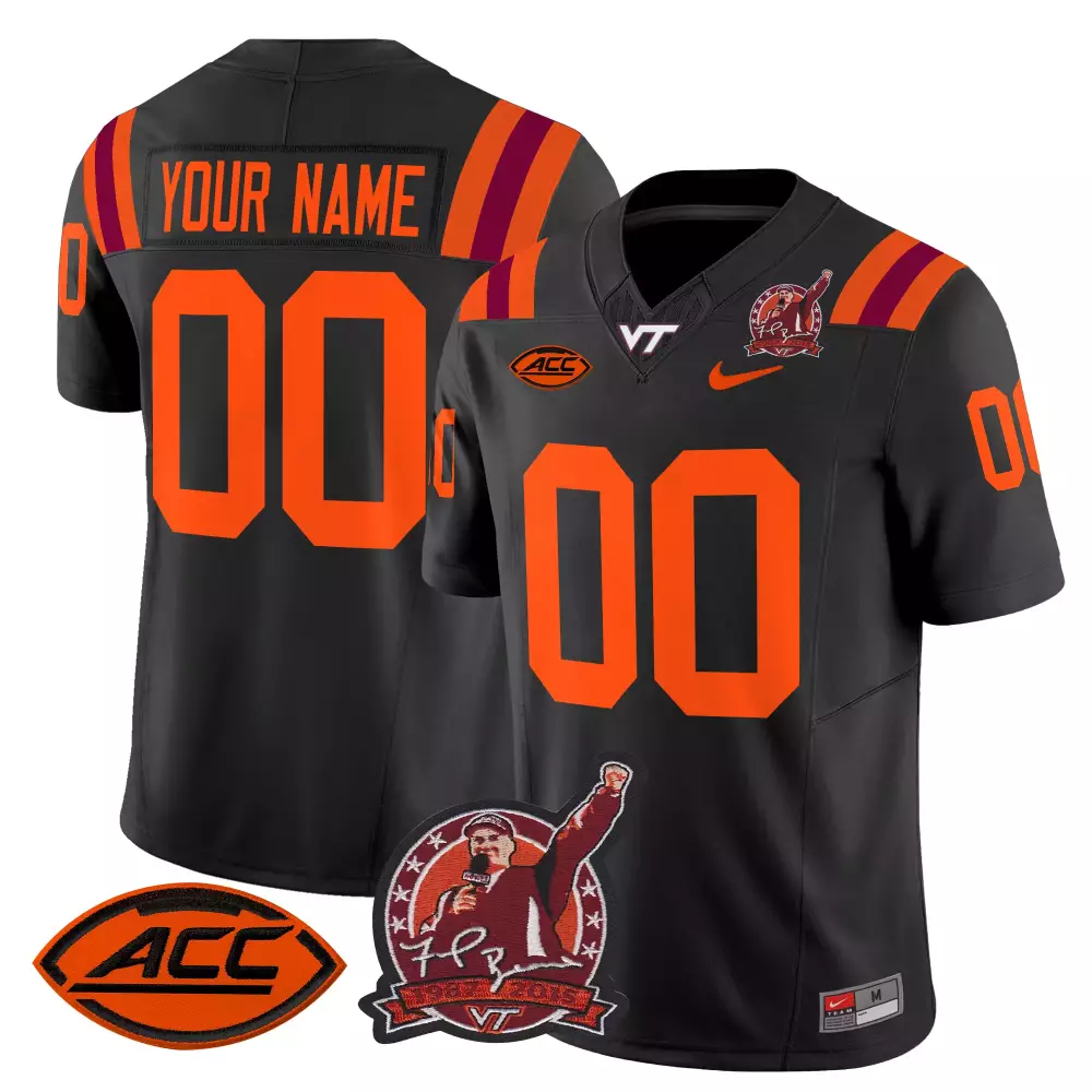 Virginia Tech Hokies Women'S Black Stitched Jersey With Name Patch 2025