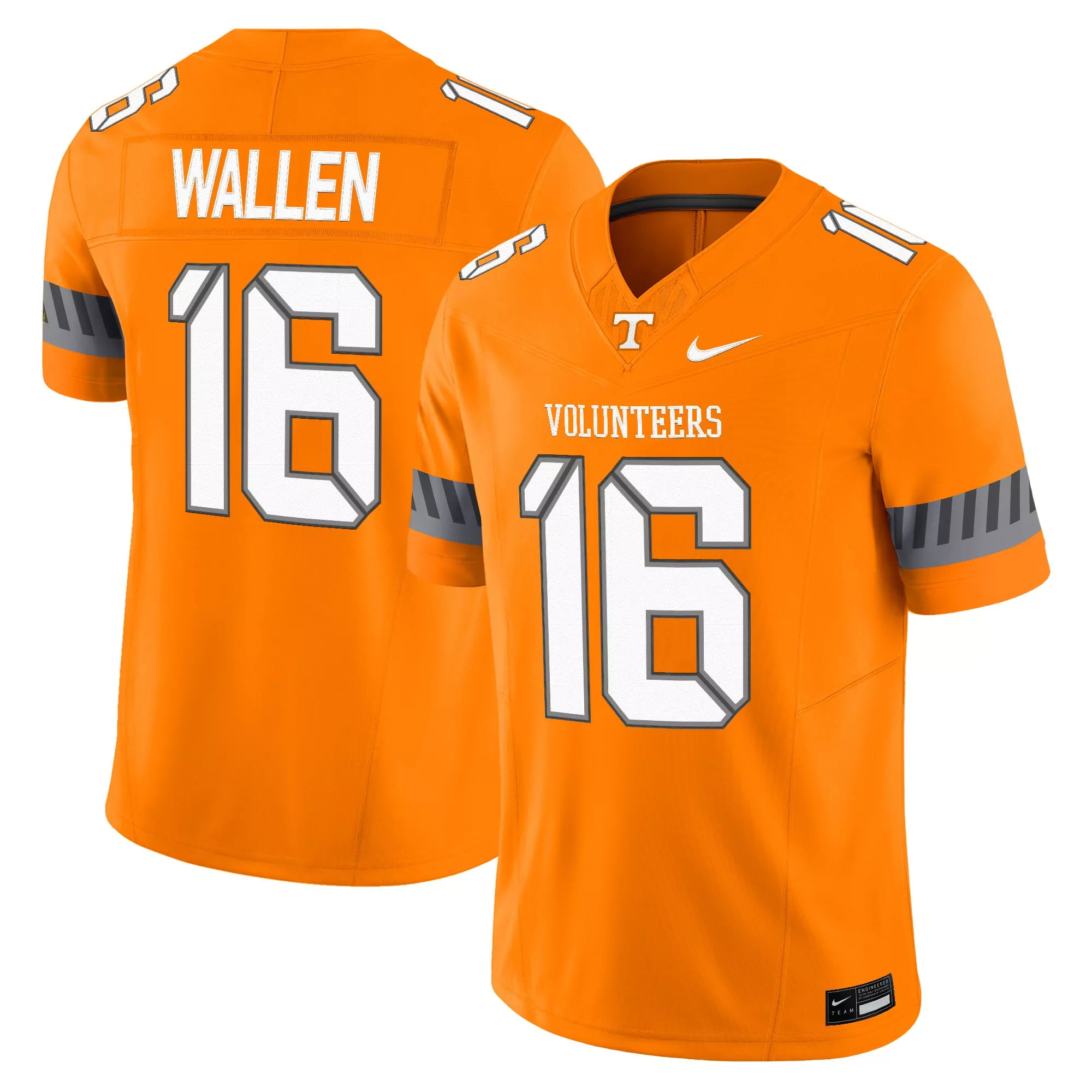 wallen 16 men s tennessee volunteers 2025 white vapor jersey with sec patch