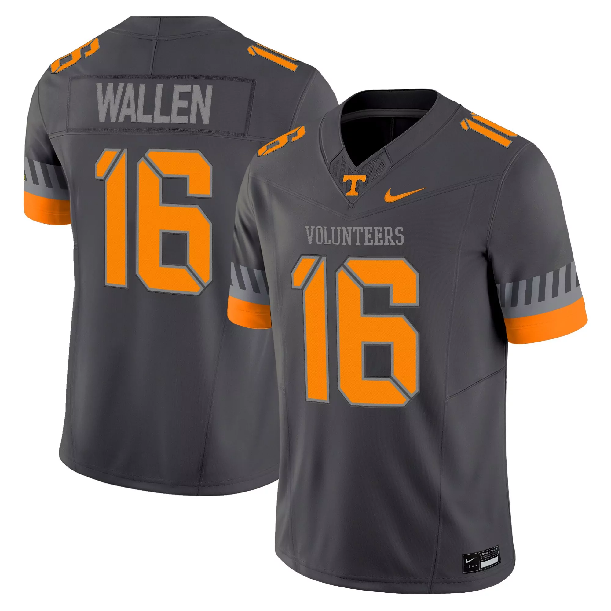 wallen 16 tennessee volunteers 2023 men s all stitched vapor jersey black sec patch