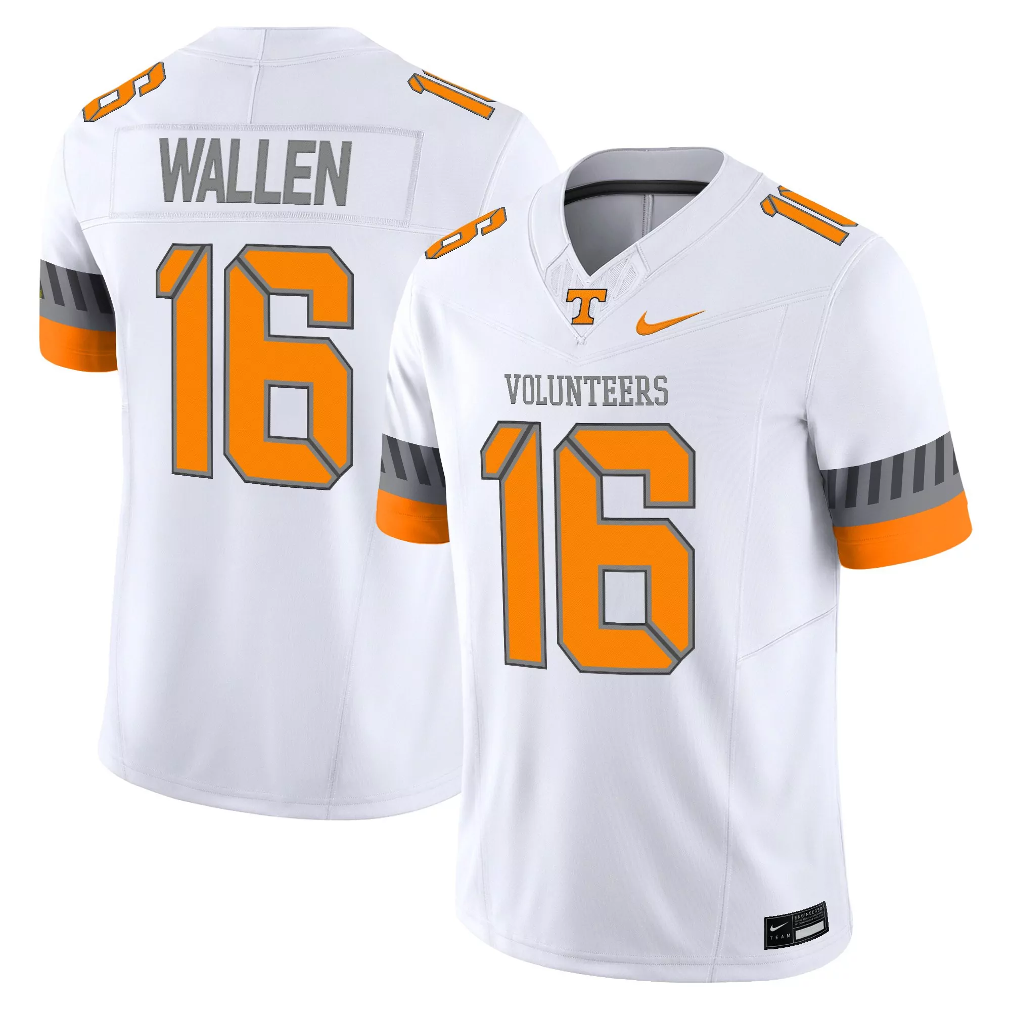 wallen 16 tennessee volunteers 2023 men s all stitched vapor jersey black sec patch