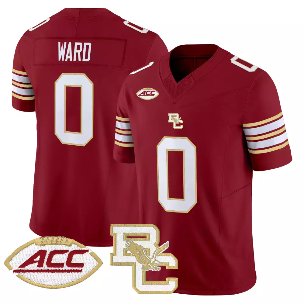 Ward 0 Men'S Stitched Jersey Boston College Eagles Maroon Acc Name Patch 2025