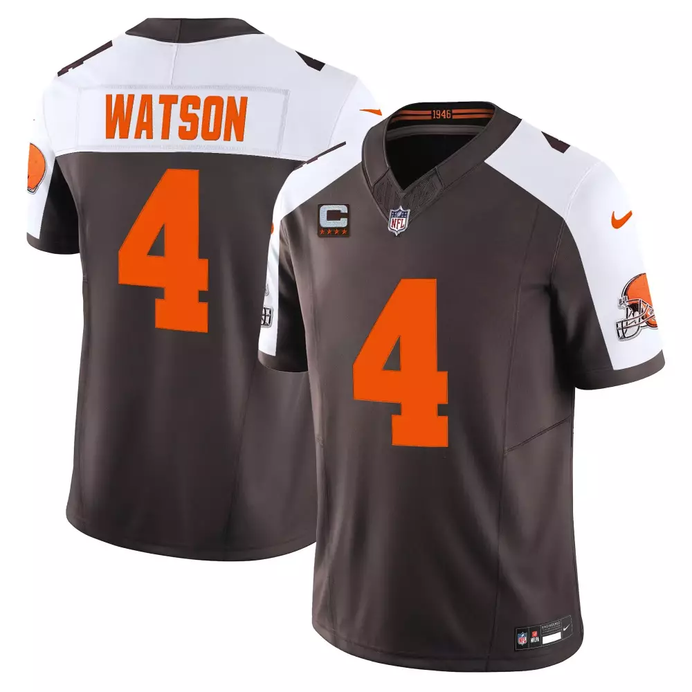 Watson 4 Cleveland Browns 2025 White Stitched Vapor Jersey | Home Patch Edition | For Men, Women & Youth