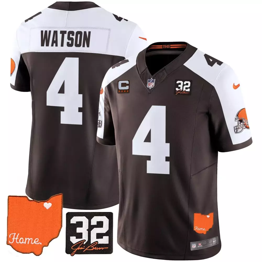 Watson 4 Women's Stitched Jersey | Cleveland Browns Brown 2023 Name Patch | Fan Gear for Game Day | For Men, Women & Youth