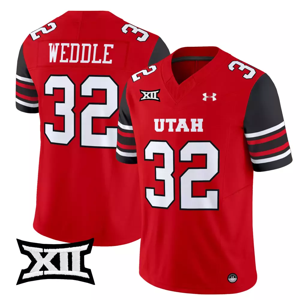 weddle 32 men s white utah utes vapor jersey all stitched 2025 xii patch