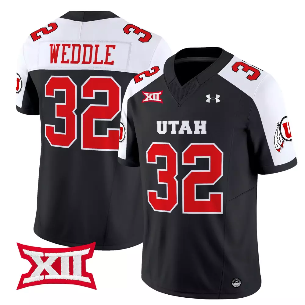 weddle 32 men s white utah utes vapor jersey all stitched 2025 xii patch