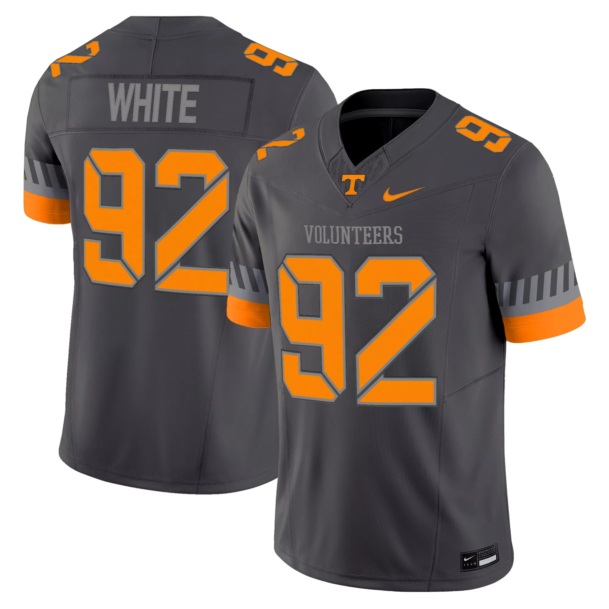 white 92 men s vapor stitched jersey tennessee volunteers orange 2025 edition