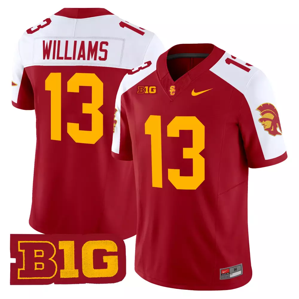 Williams 13 Men'S Black Usc Trojans Stitched Jersey With B1G Patch 2025