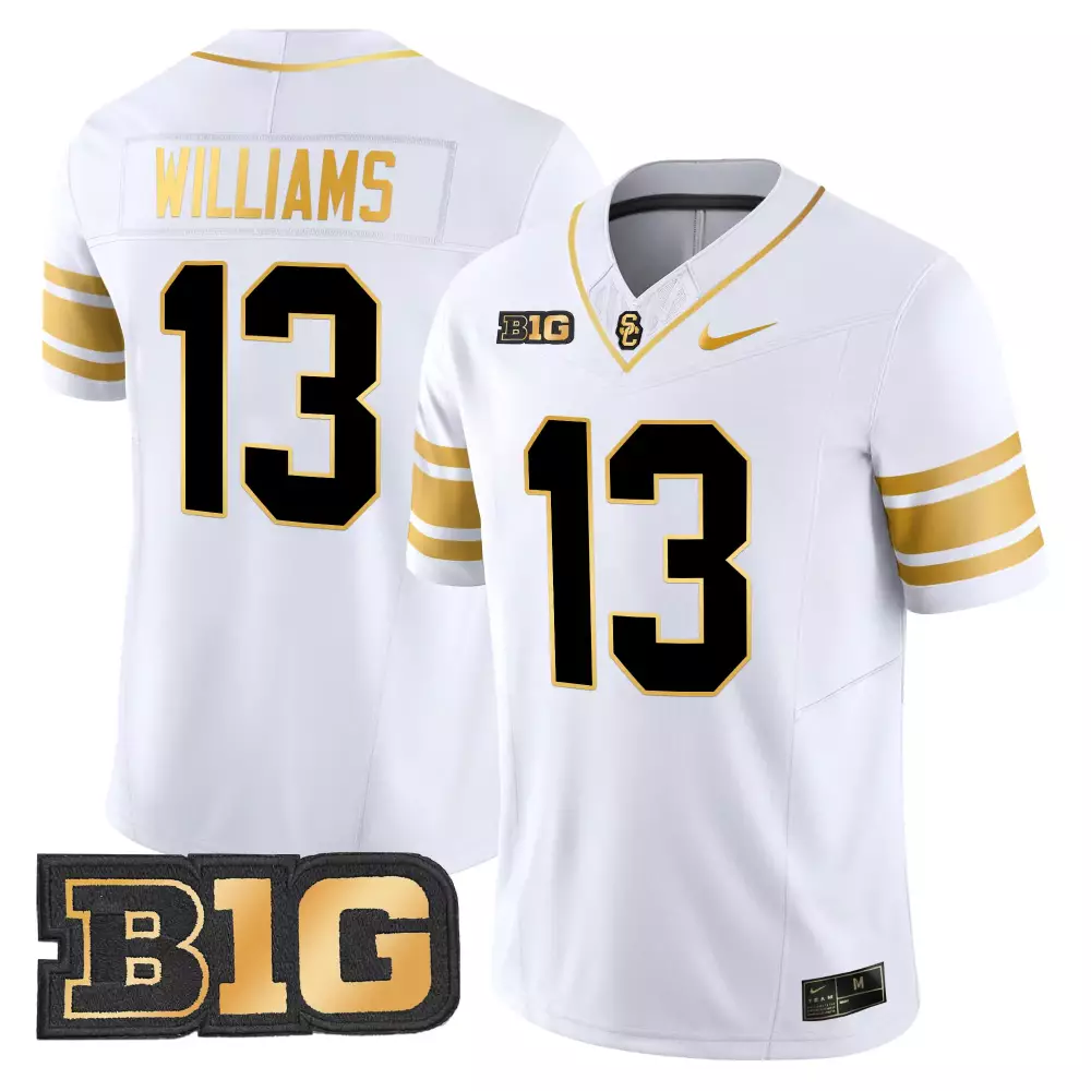 Williams 13 Men'S Black Usc Trojans Stitched Jersey With B1G Patch 2025