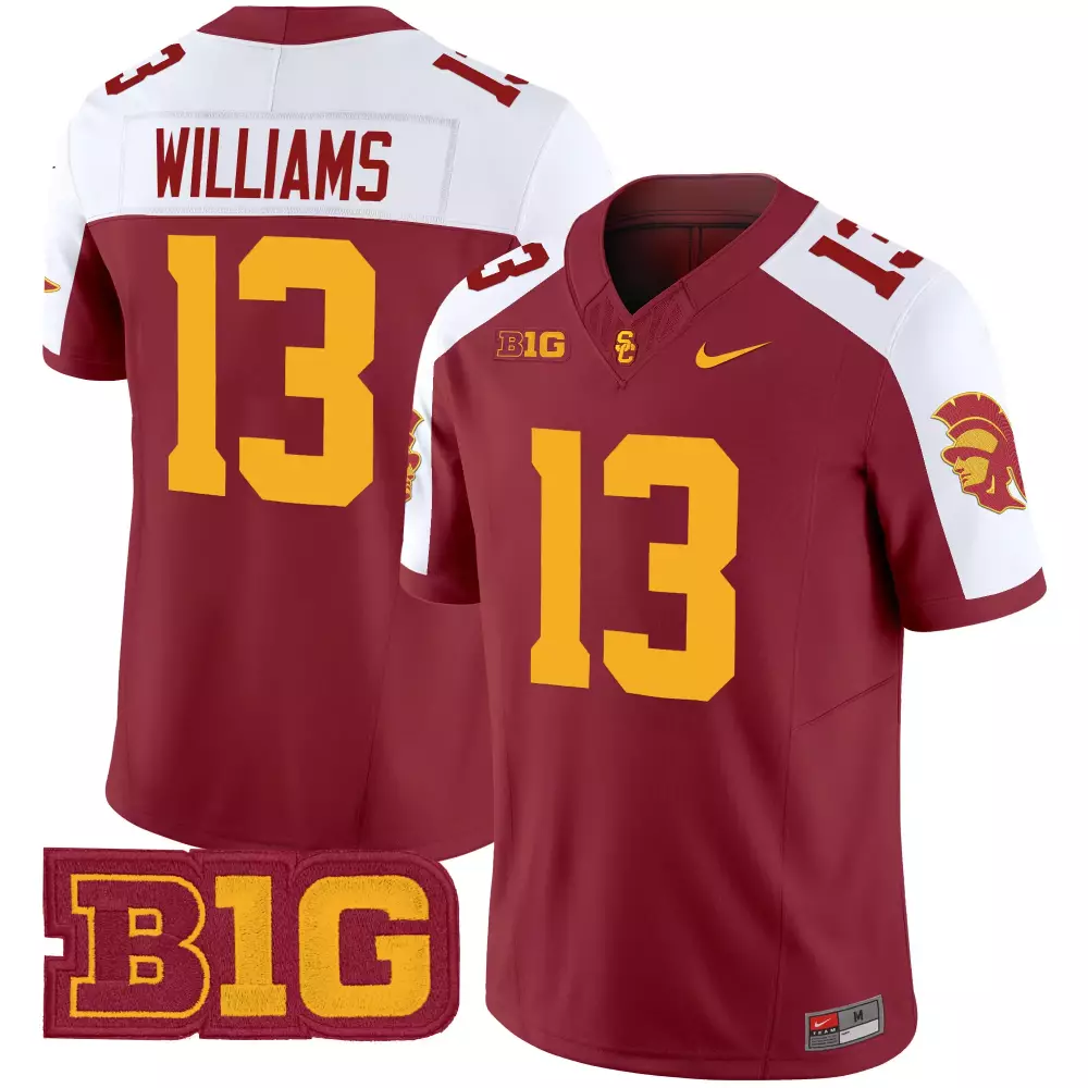 Williams 13 Men'S Usc Trojans Gold Vapor Jersey All Stitched Embroidered B1G Patch 2025 1