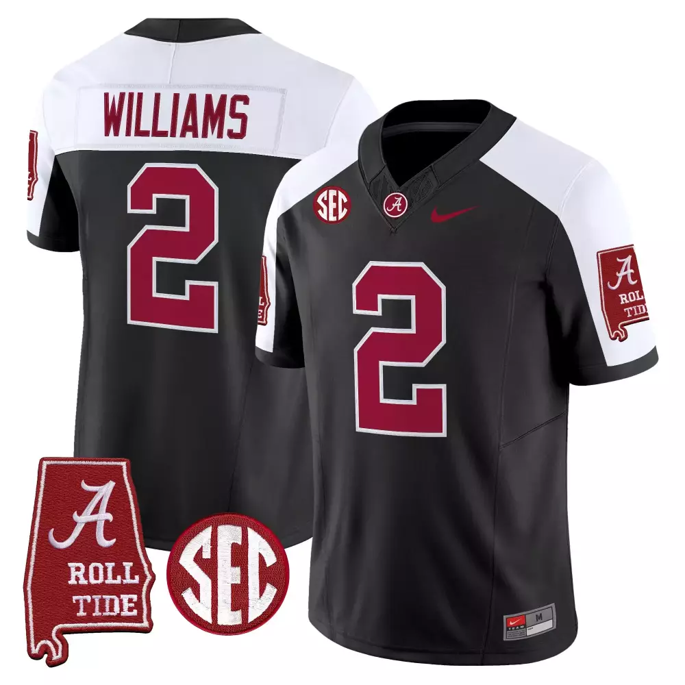 White Alabama Crimson Tide Rose Bowl Patch Jersey | All Stitched for Men, Women & Youth