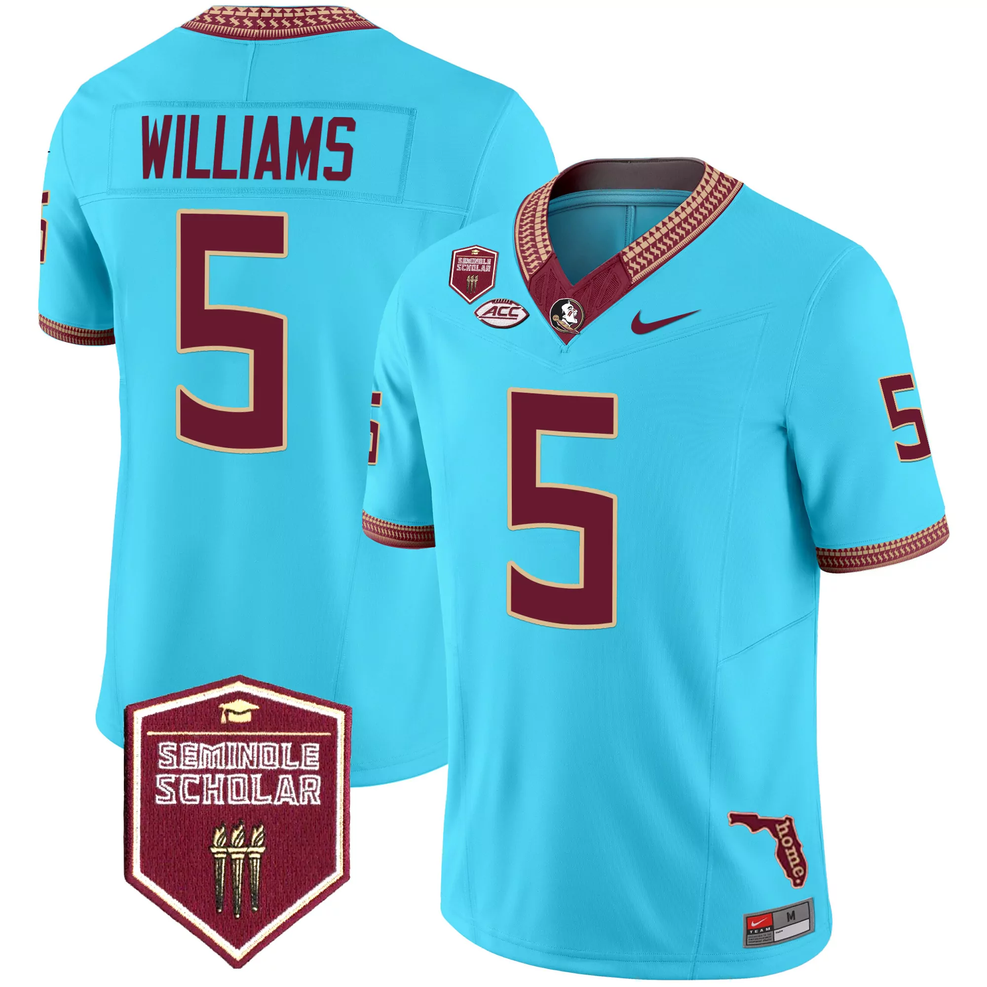williams 5 men s vapor premier limited jersey florida state seminoles beige acc patch 2025