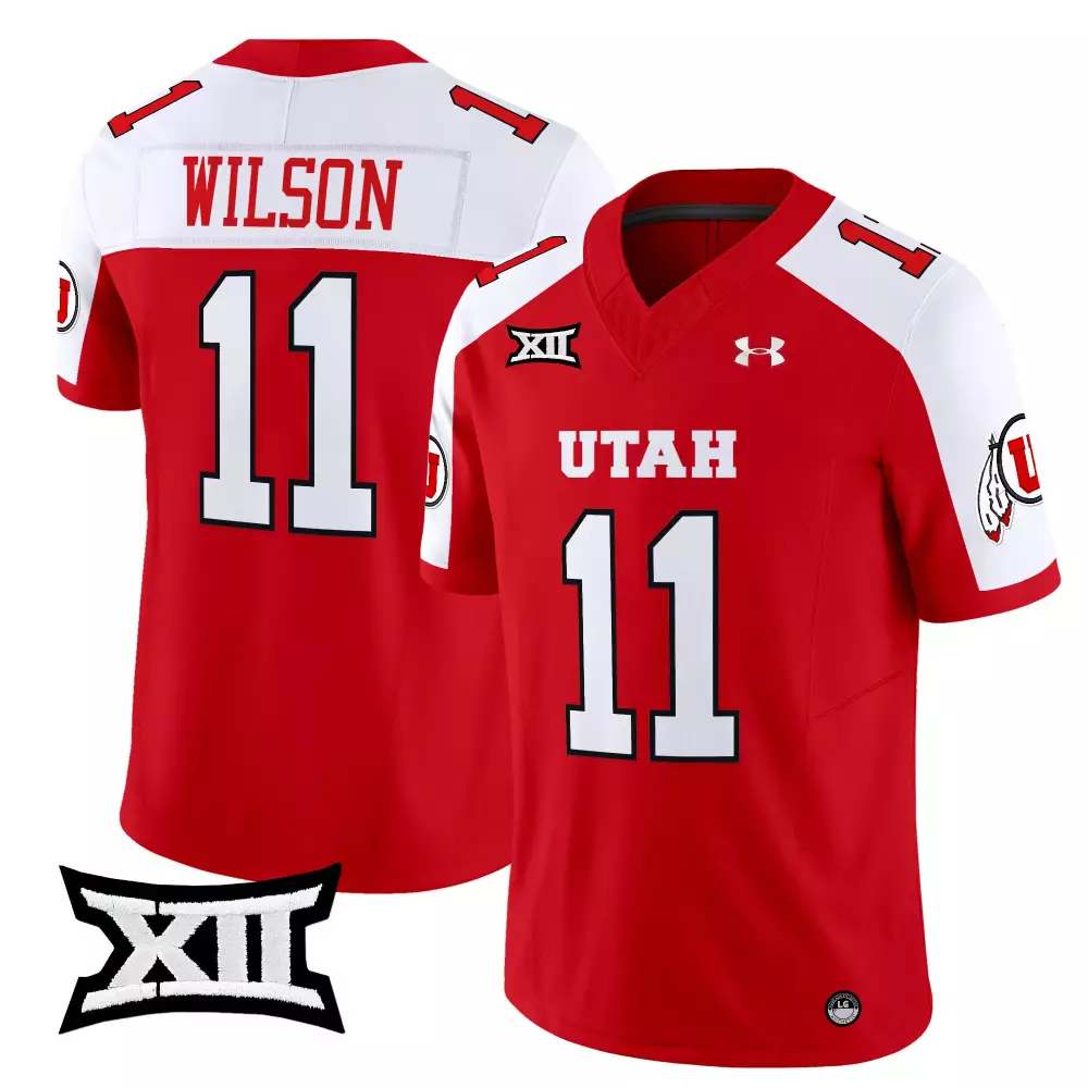 Wilson 11 Men'S Utah Utes 2025 All Stitched Jersey Red Xii Patch
