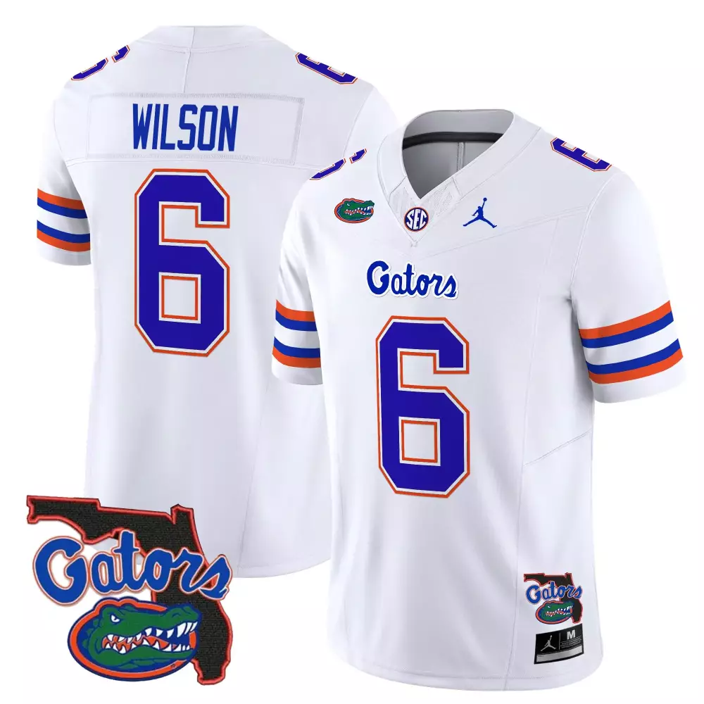 Wilson 6 Men'S Stitched Jersey Black Florida Gators 2025 Name Patch