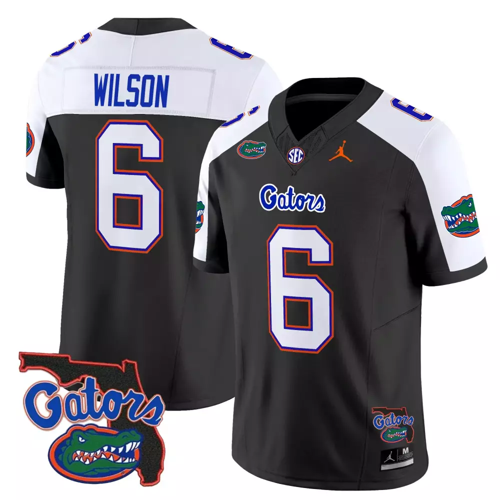 Wilson 6 Men'S Stitched Jersey Black Florida Gators 2025 Name Patch