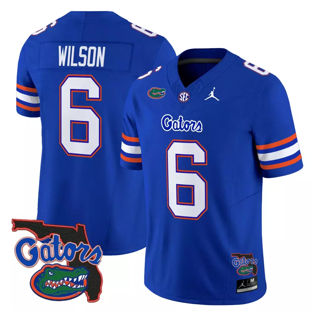 Wilson 6 Men'S Stitched Jersey Black Florida Gators 2025 Name Patch