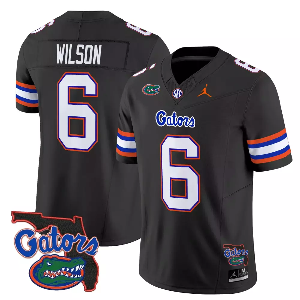 Wilson 6 Men'S Stitched Vapor Jersey Florida Gators White With Name Patch 2025