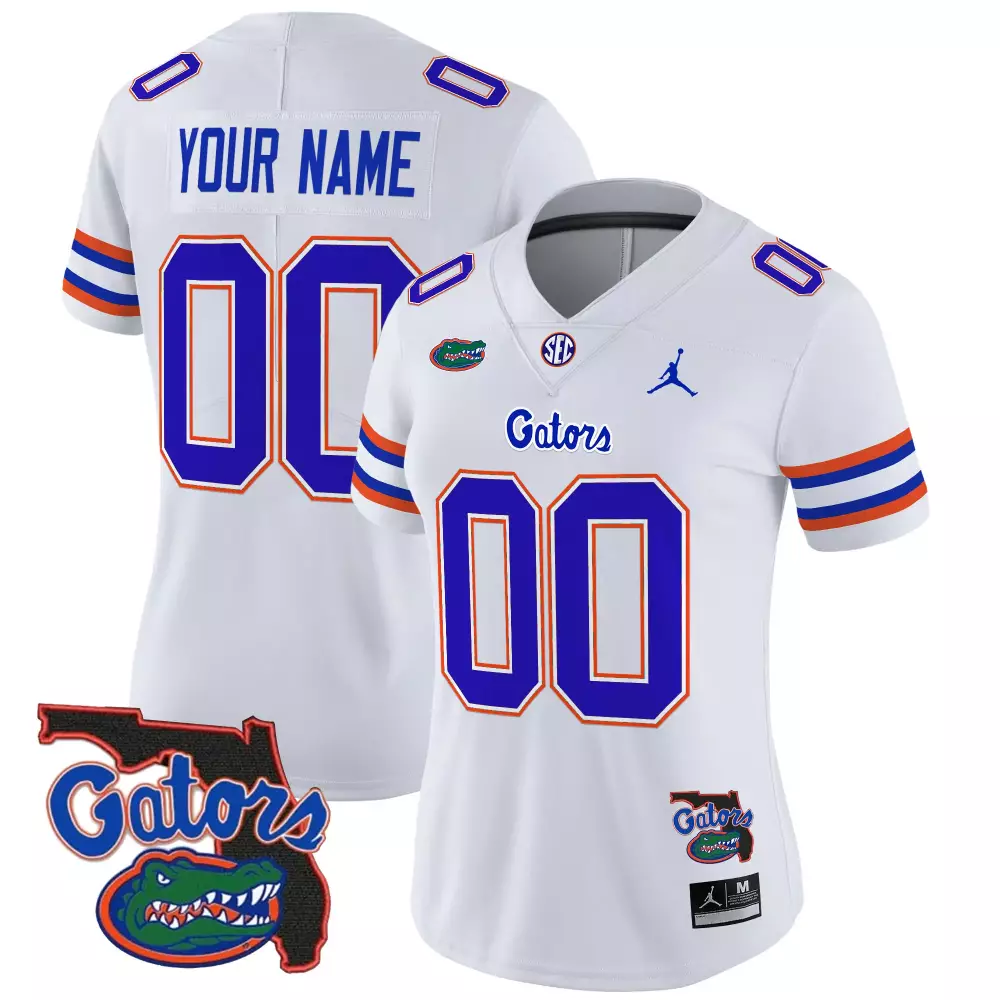 Wilson 6 Men'S Stitched Vapor Jersey Florida Gators White With Name Patch 2025