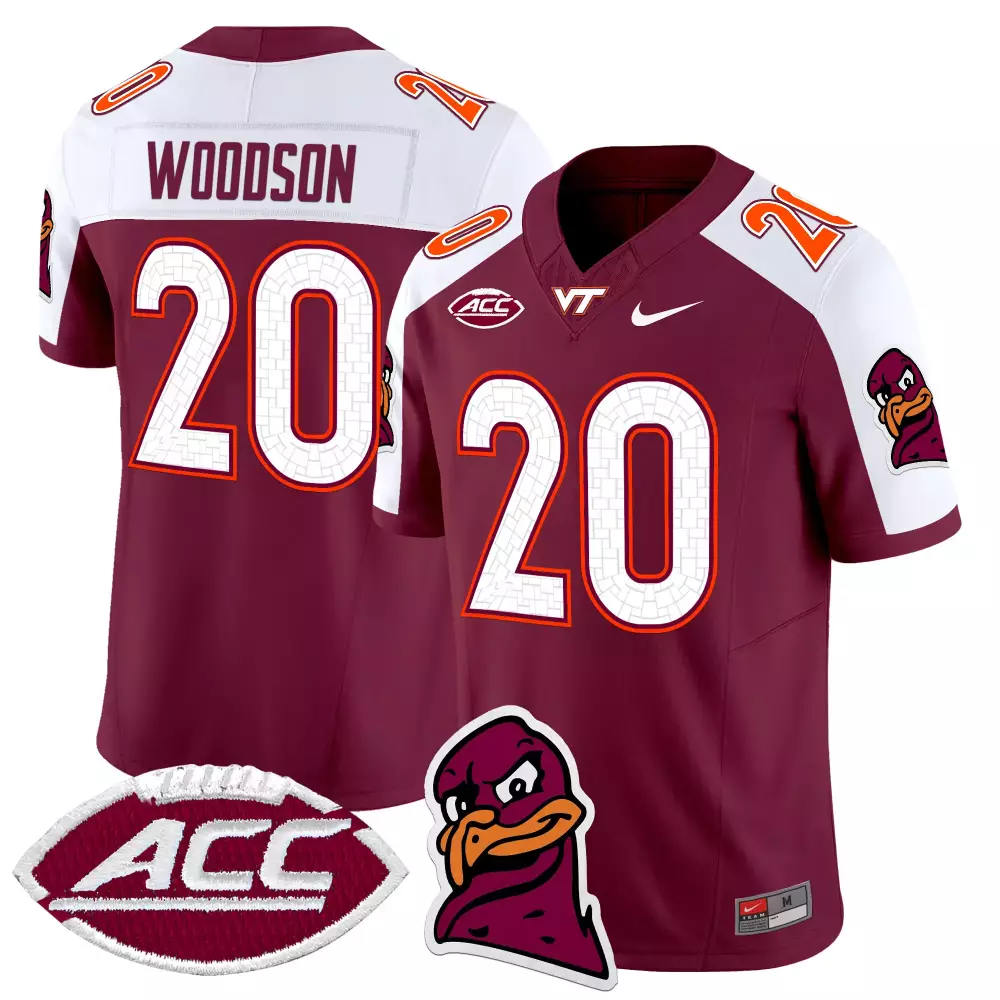 woodson 20 men s virginia tech hokies orange vapor limited jersey acc patch 2025