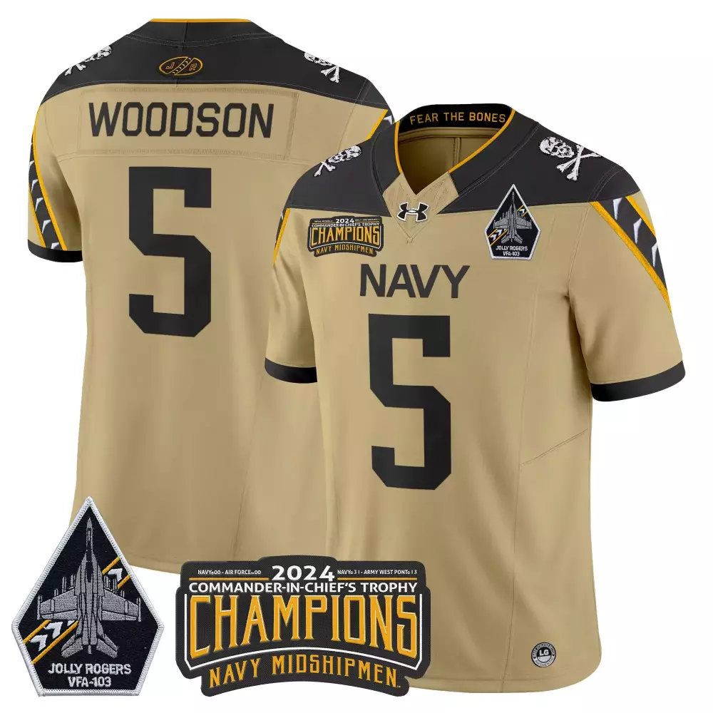 Woodson 5 Navy Midshipmen 2024 Stitched Jersey | Jolly Rogers Champions | For Men, Women & Youth