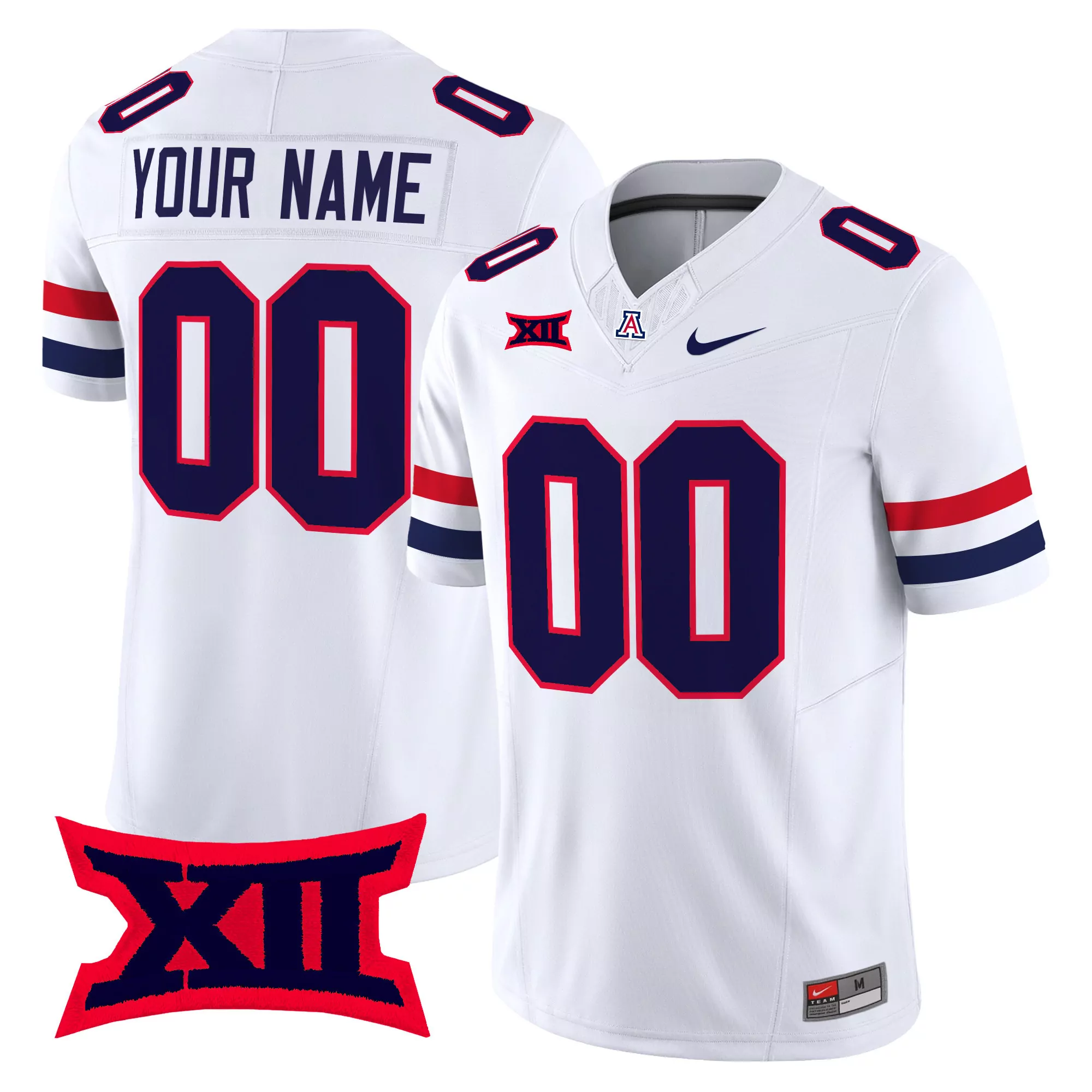 Your Name 00 Arizona Wildcats White Vapor Limited Custom Jersey All Stitched 2025 Xii Patch Men'S Style