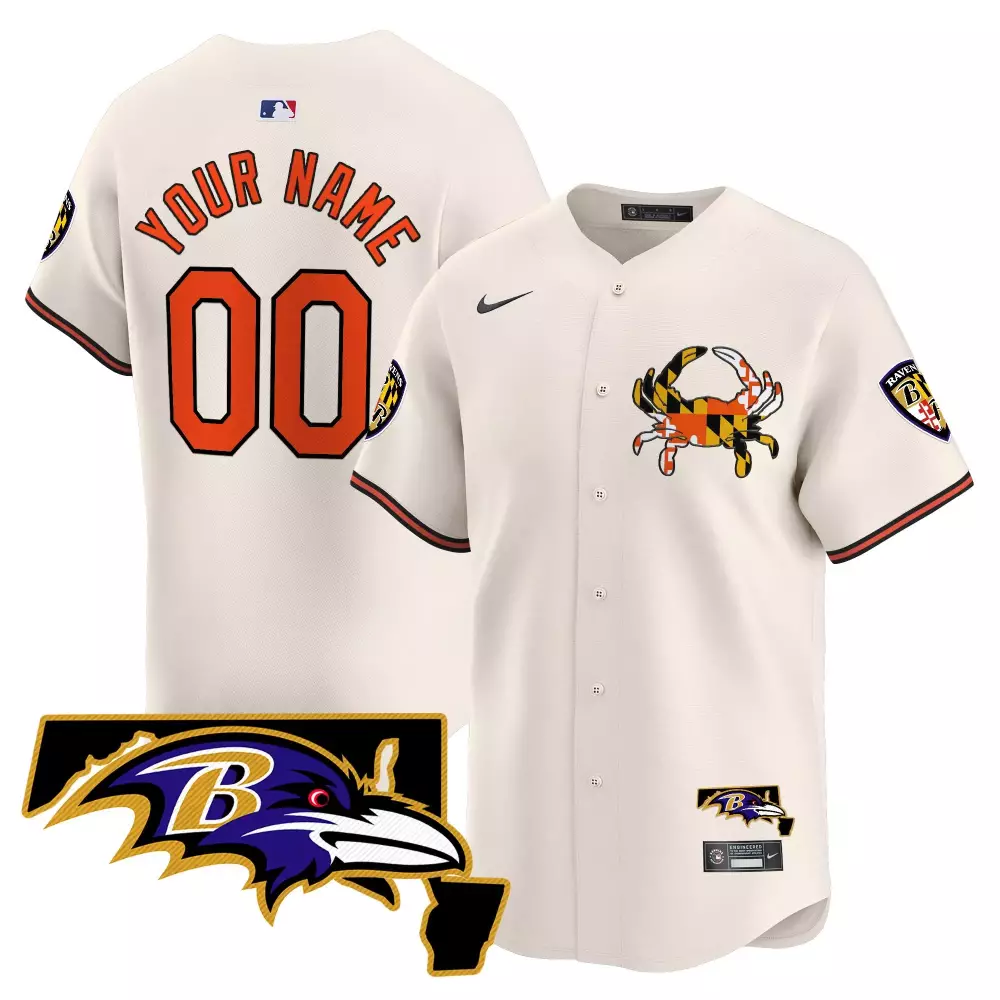 Your Name 00 Baltimore Ravens Stitched Name Patch Jersey | Cream Men's 2023 Edition | Custom Fan Gear for Men, Women & Youth