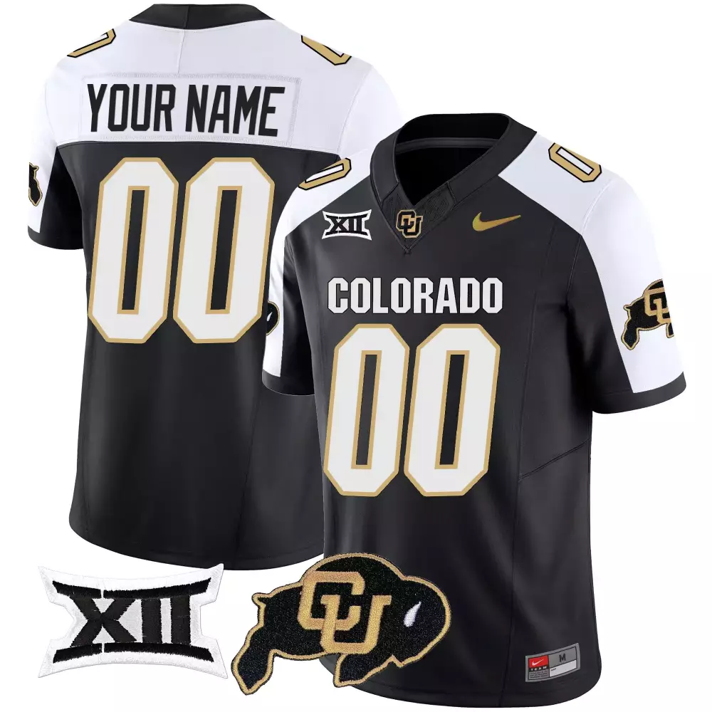 Your Name 00 Colorado Buffaloes Stitched Jersey | Black & White Name Patch 2025 | Fan Gear for Men, Women & Youth