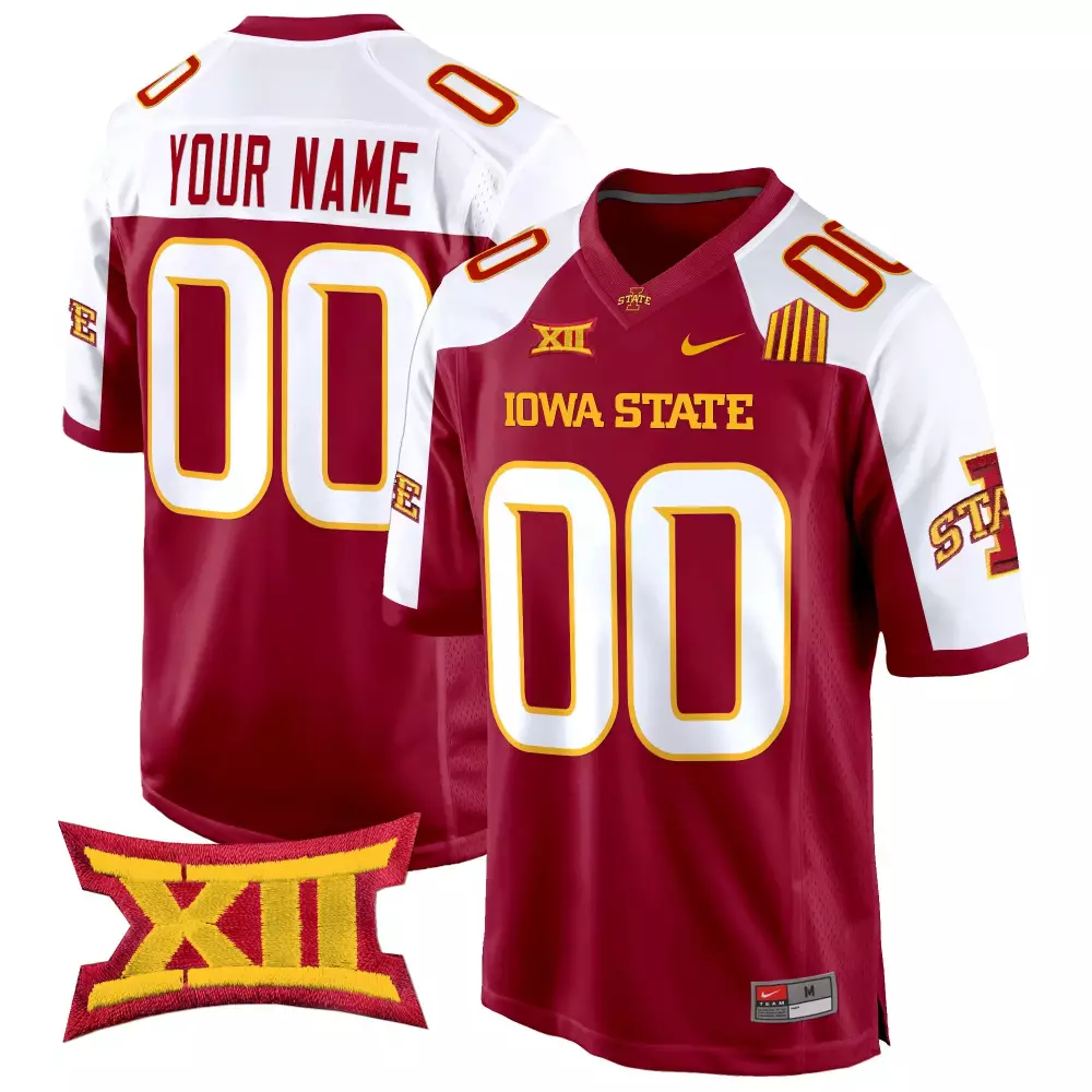 Your Name 00 Men'S Iowa State Cyclones Red All Stitched Jersey With Xii Name Patch 2025