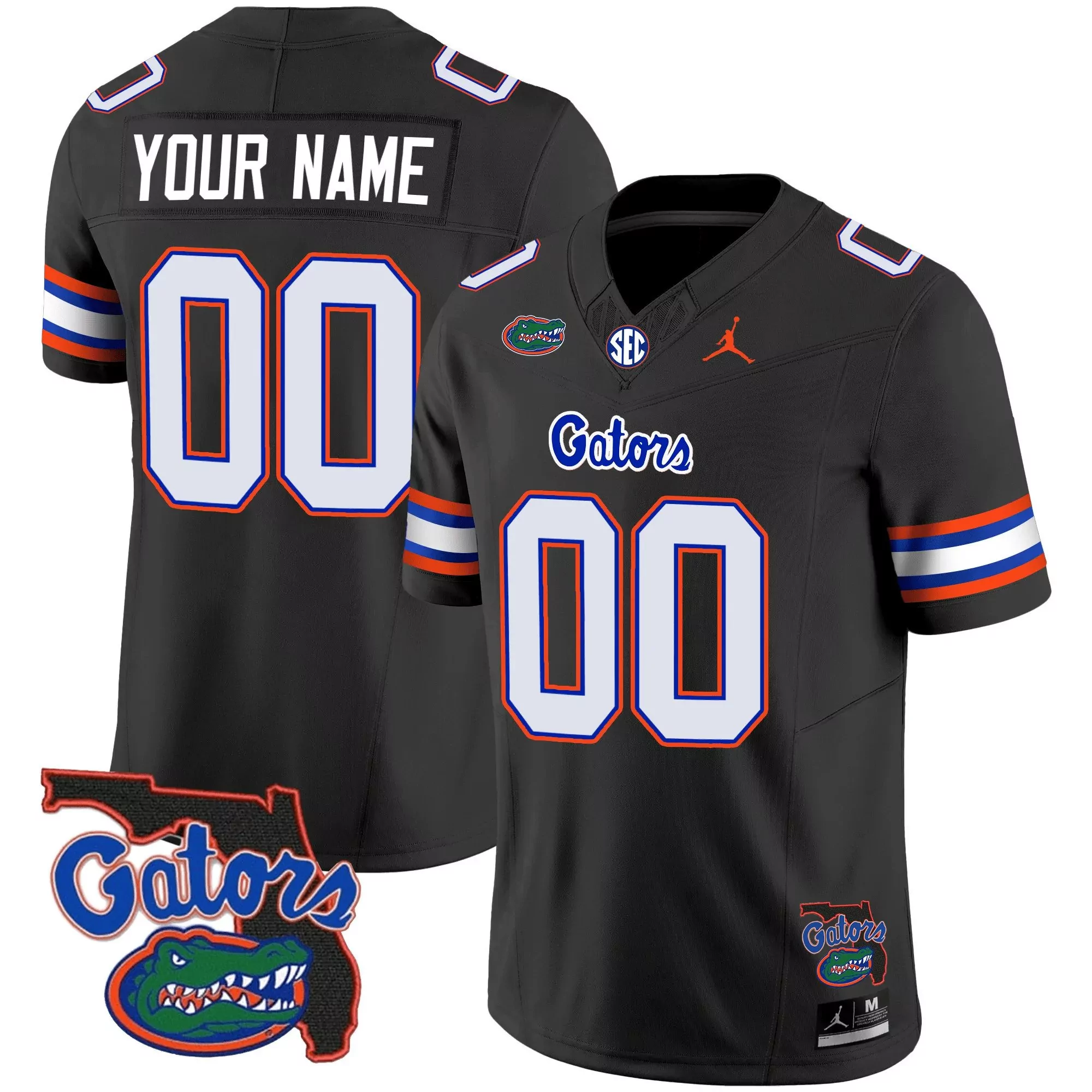 your name 00 men s stitched vapor jersey florida gators blue 2025 embroidered patch
