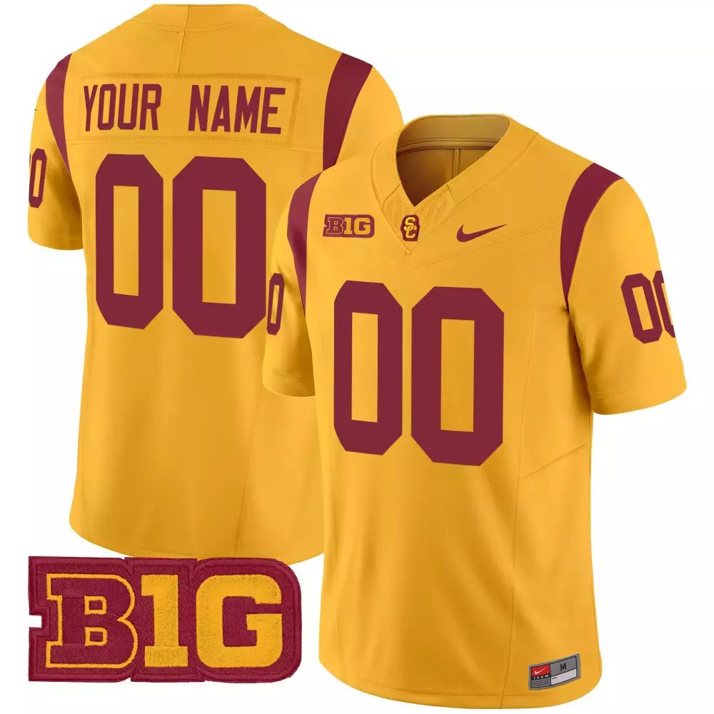 your name 00 men s vapor stitched usc trojans white custom jersey with b1g patch 2025