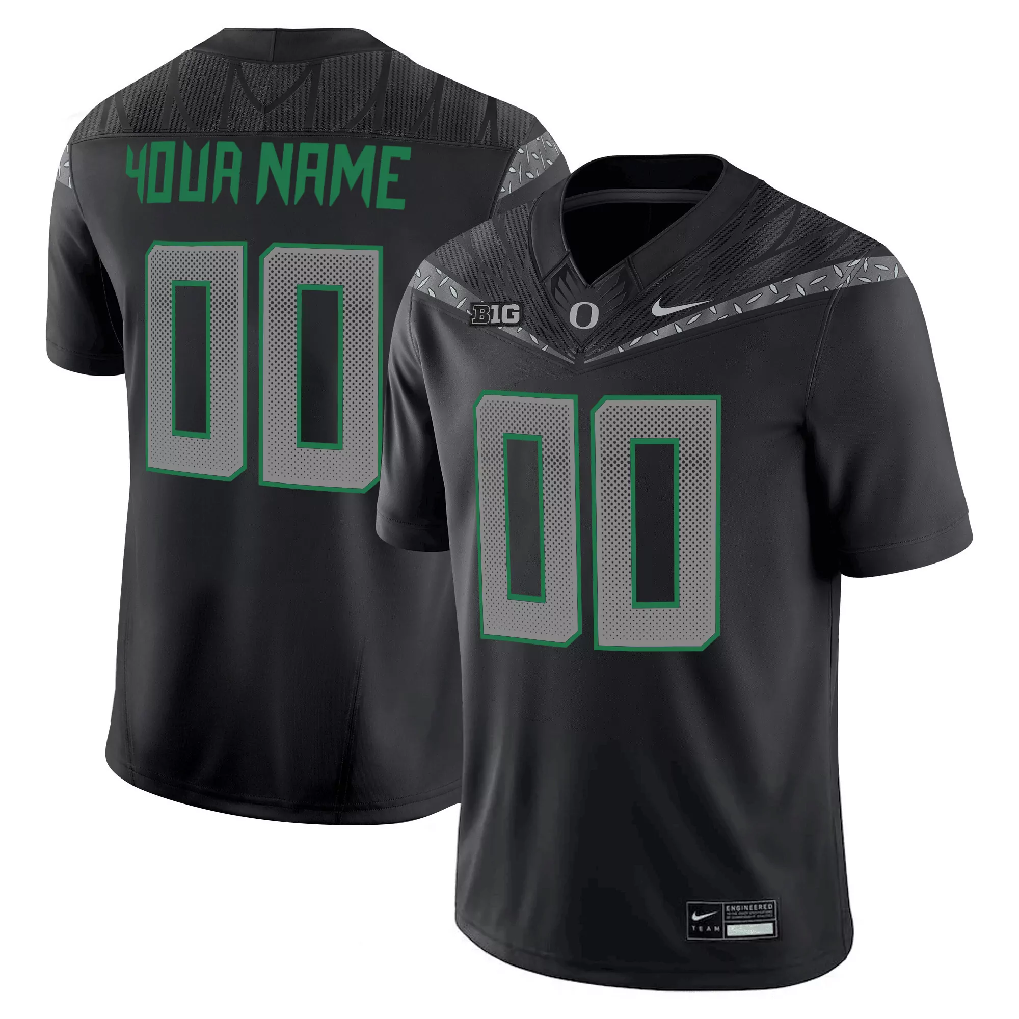 your name 00 oregon ducks 2025 vapor jersey all stitched gang green men s style