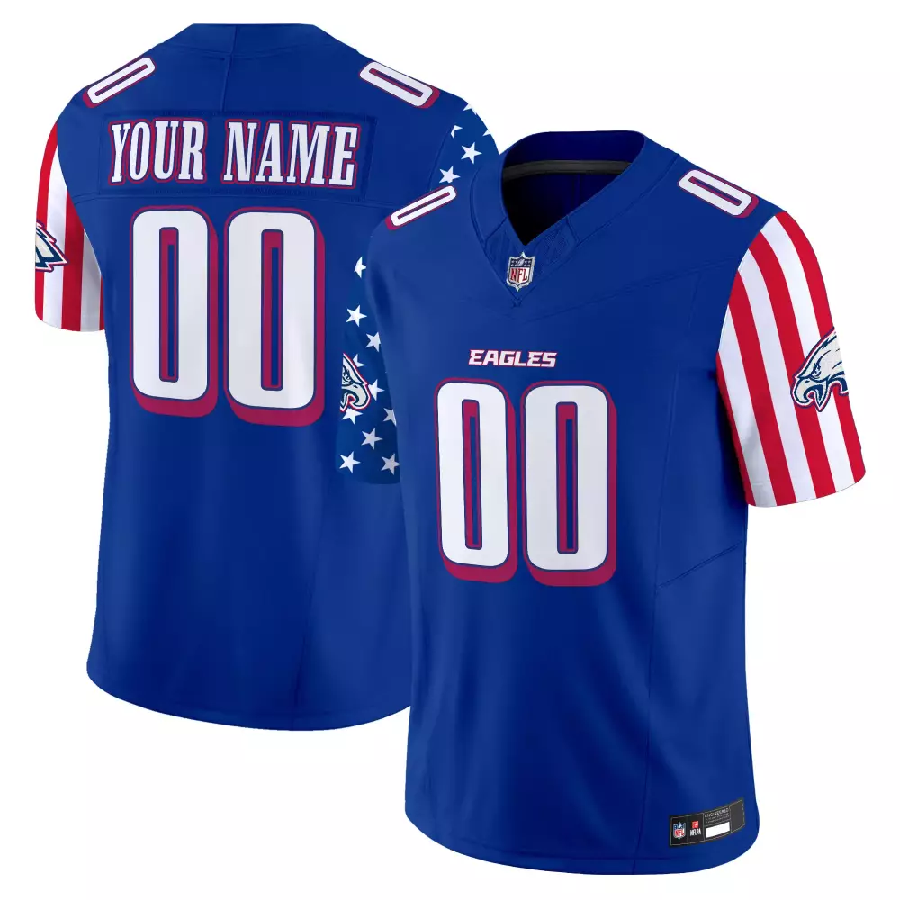 Your Name 00 Philadelphia Eagles 2025 Independence Day Stitched Jersey | Blue Men's Style | Fan Gear for Game Day | For Men, Women & Youth