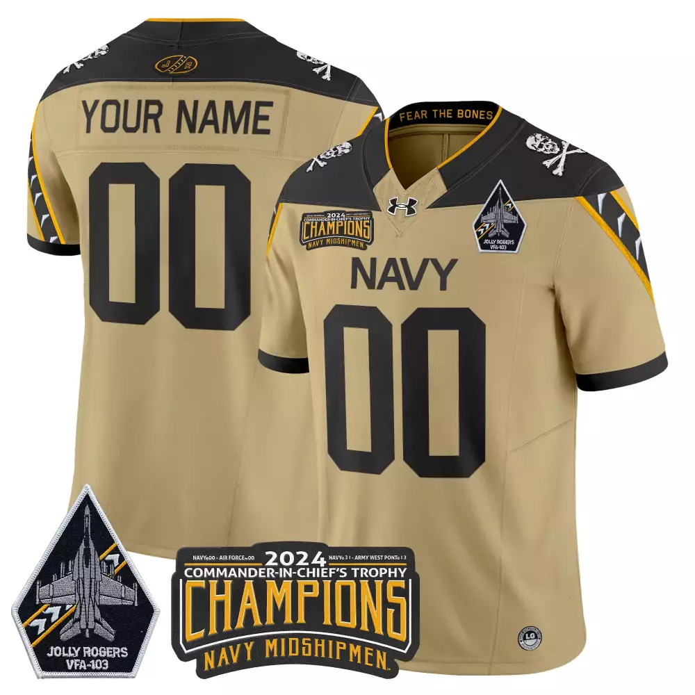 Your Name 00 Stitched Navy Midshipmen Jersey With Champions Patch 2024 Men'S Style