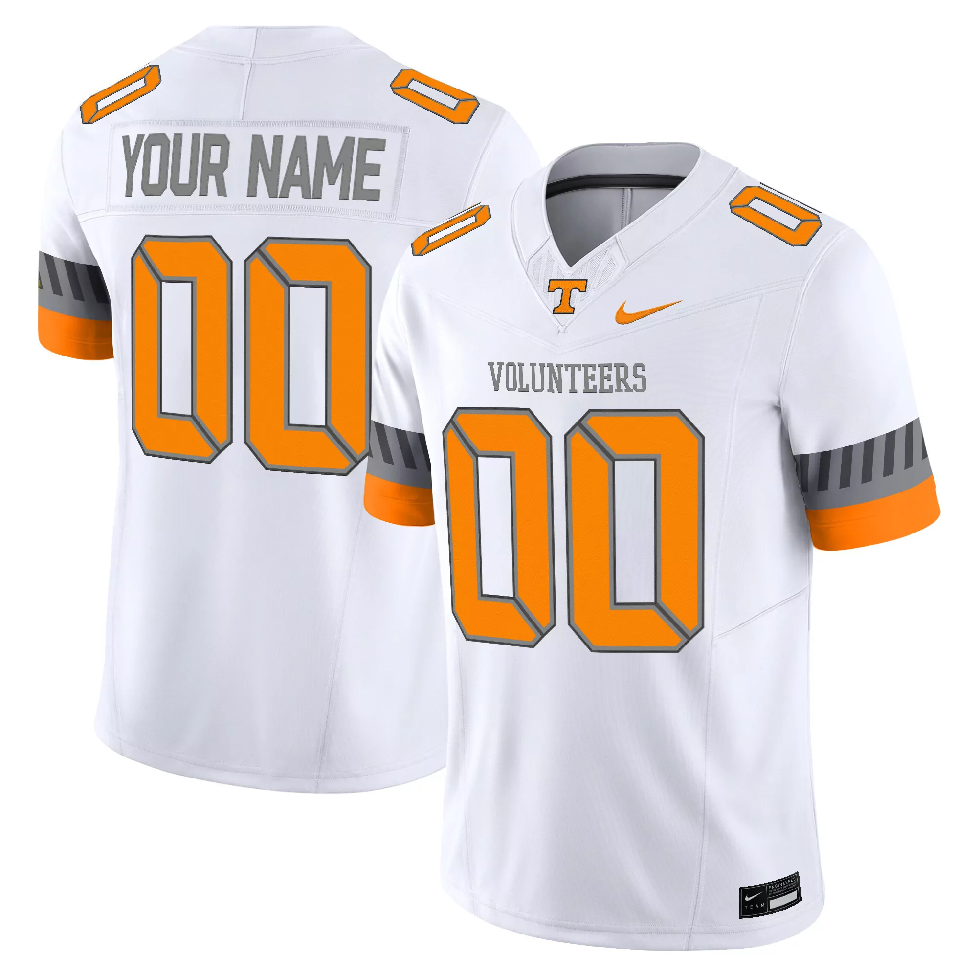 your name 00 tennessee volunteers vapor stitched jersey white 2025 edition unisex