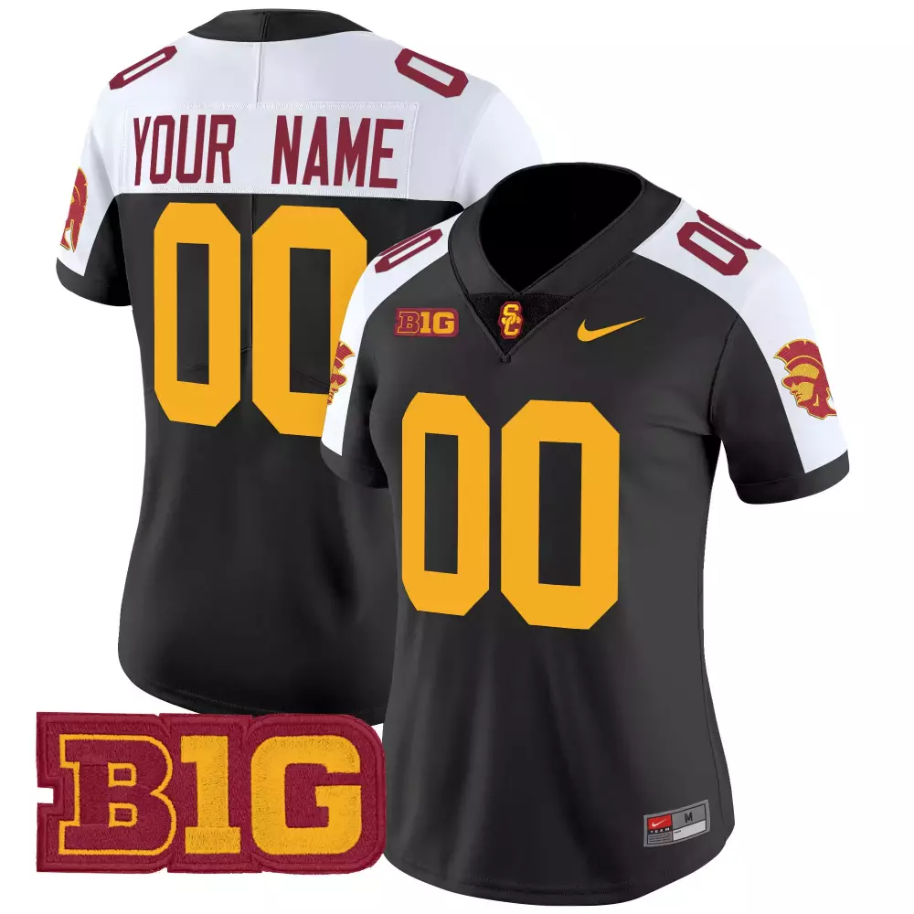 your name 00 women s vapor stitched jersey usc trojans black 2025 b1g patch