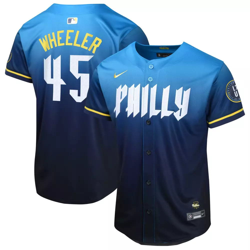 Zack Wheeler 45 Philadelphia Phillies Men's Blue Stitched Jersey | 2025 Name Patch | Fan Gear for Men, Women & Youth