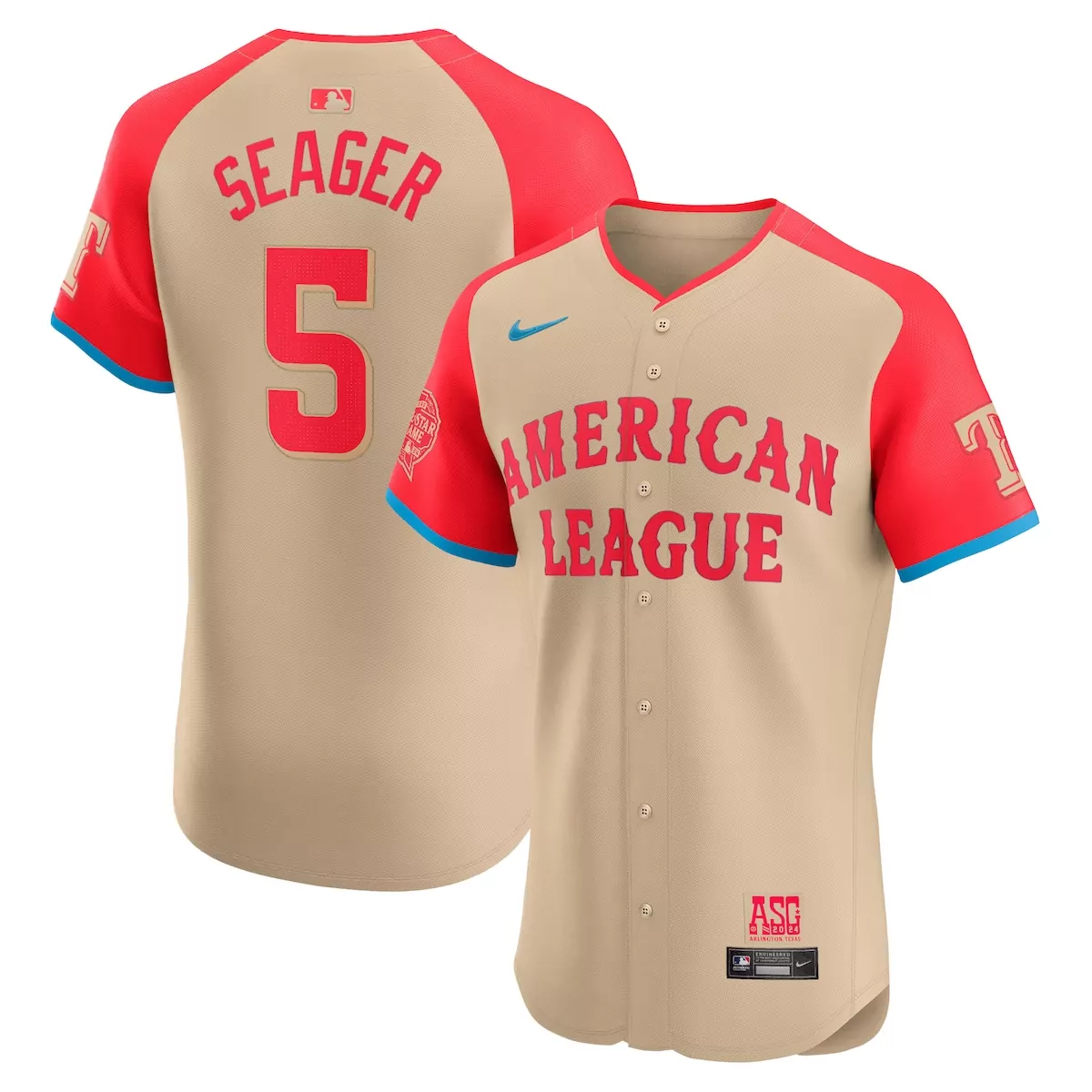 american league corey seager cream 2024 mlb all star game elite player jersey