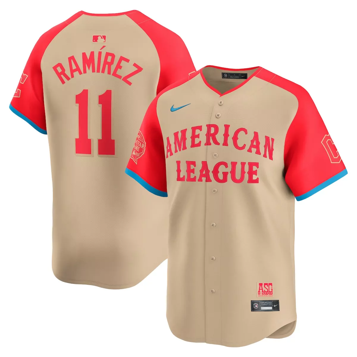 american league jose ramirez cream 2024 mlb all star game limited player jersey