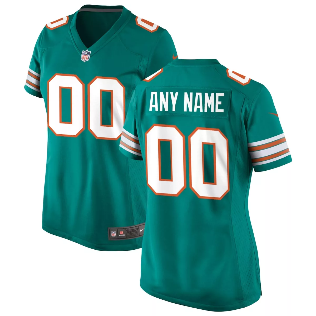 aqua miami dolphins alternate custom game jersey 60z