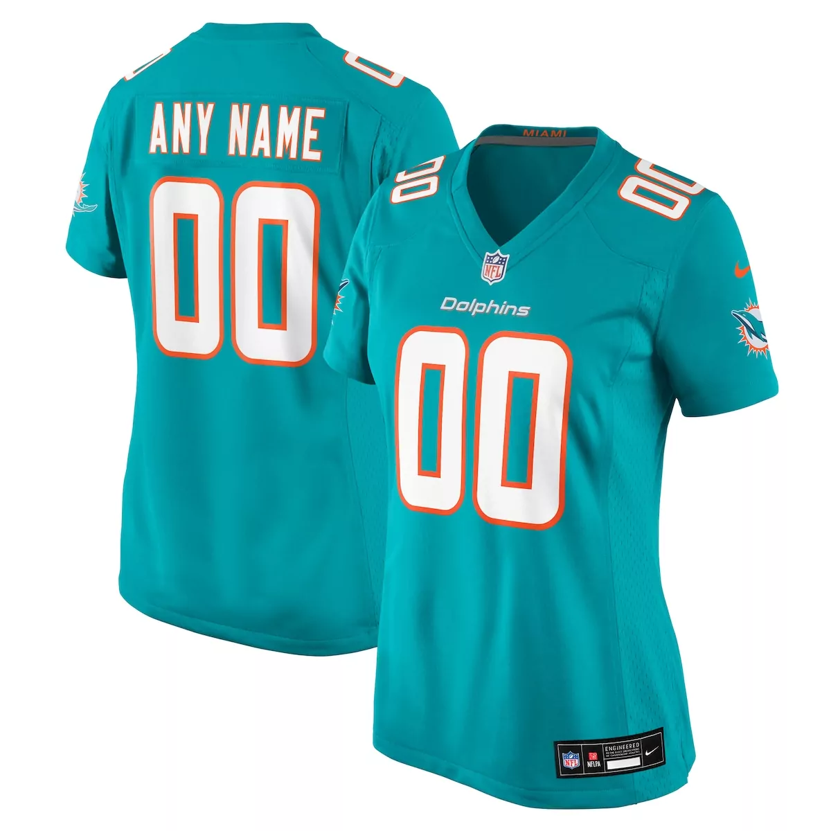 aqua miami dolphins alternate custom game jersey 60z