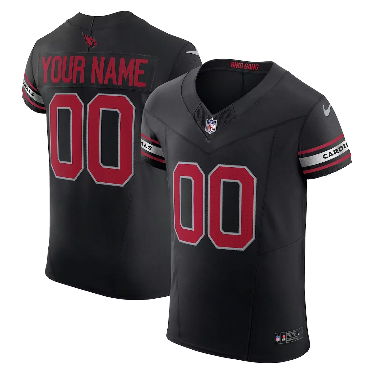 arizona cardinals black alternate custom game jersey vj1