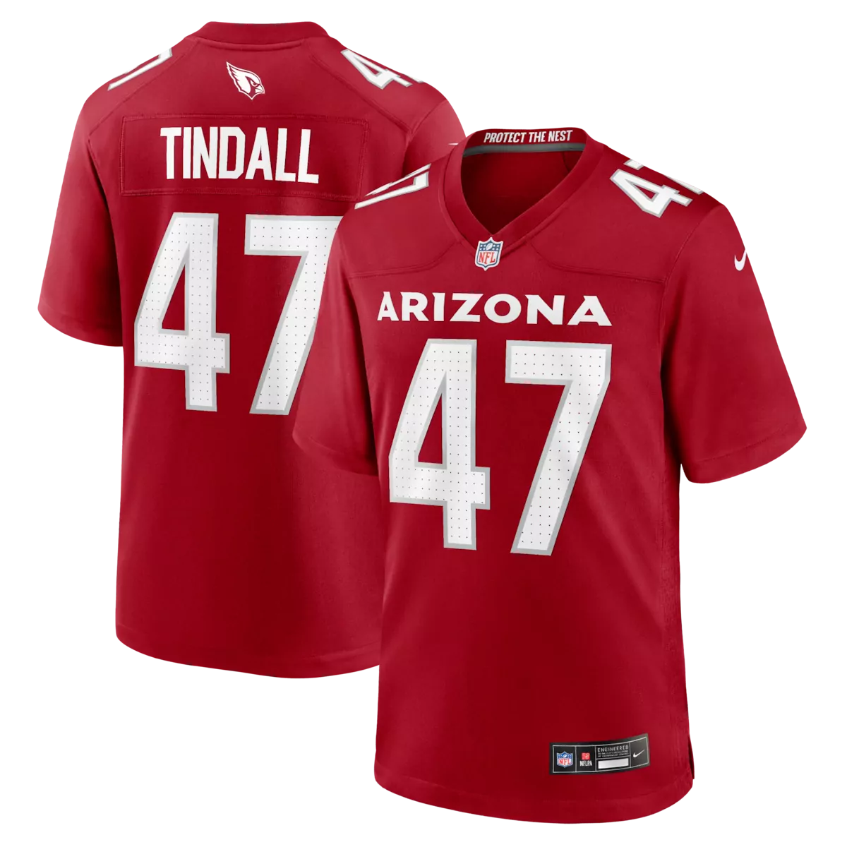 arizona cardinals channing tindall cardinal team game jersey v5r
